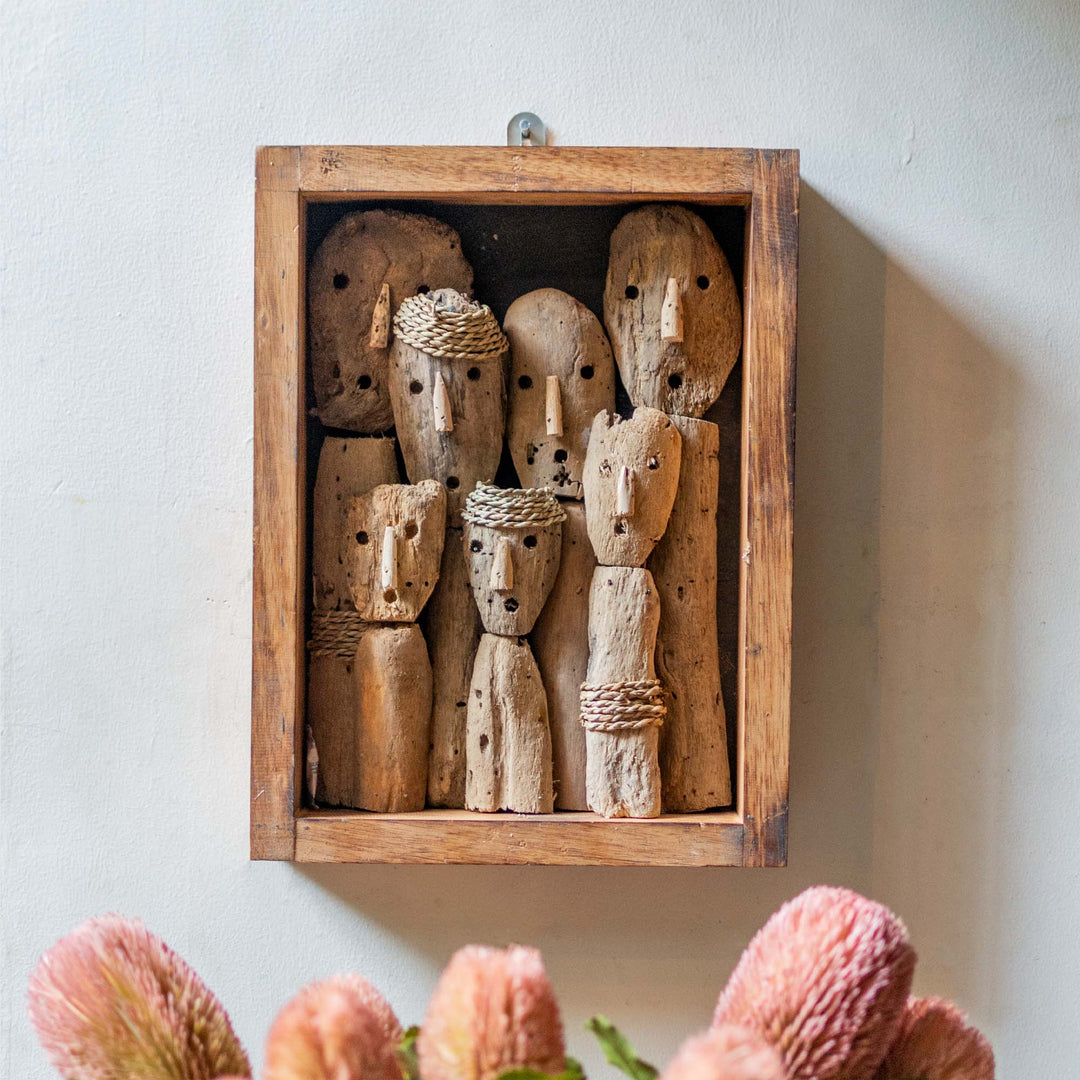 Handcrafted Wooden Decor - Family Of Seven