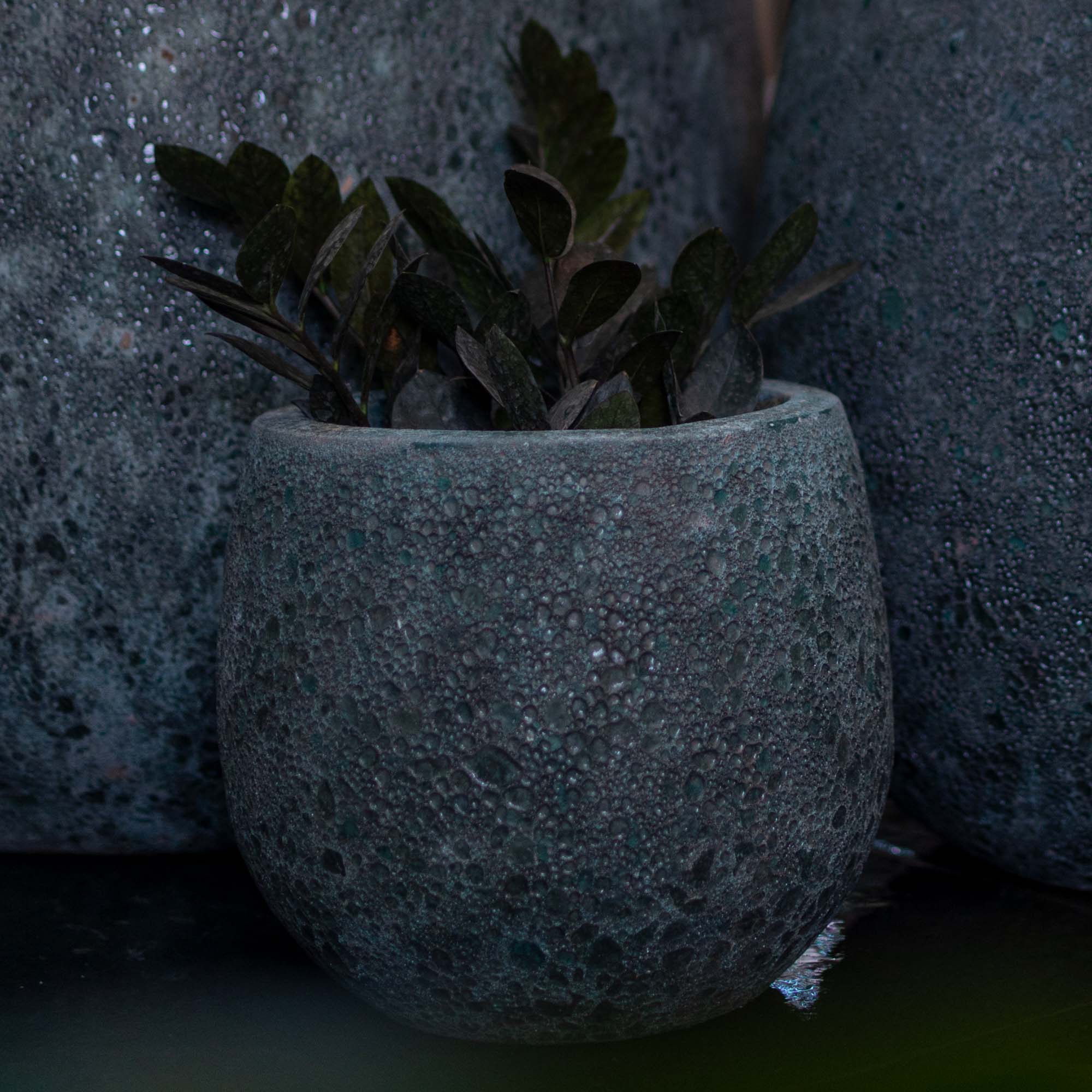Grey Bubble Round Pot