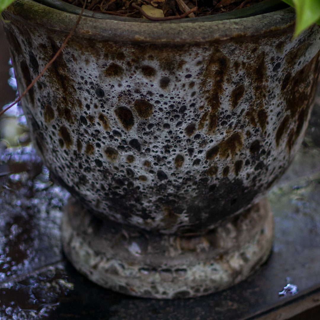 Round Brown Moon Pot