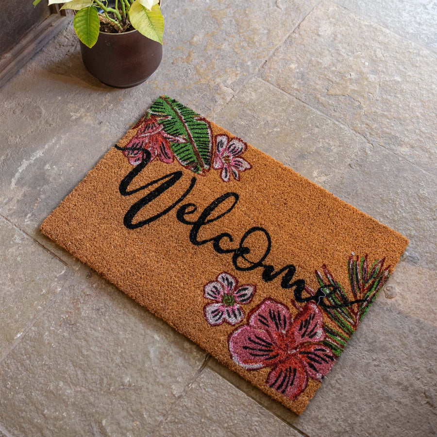 PVC Backed Coir Mat Welcome