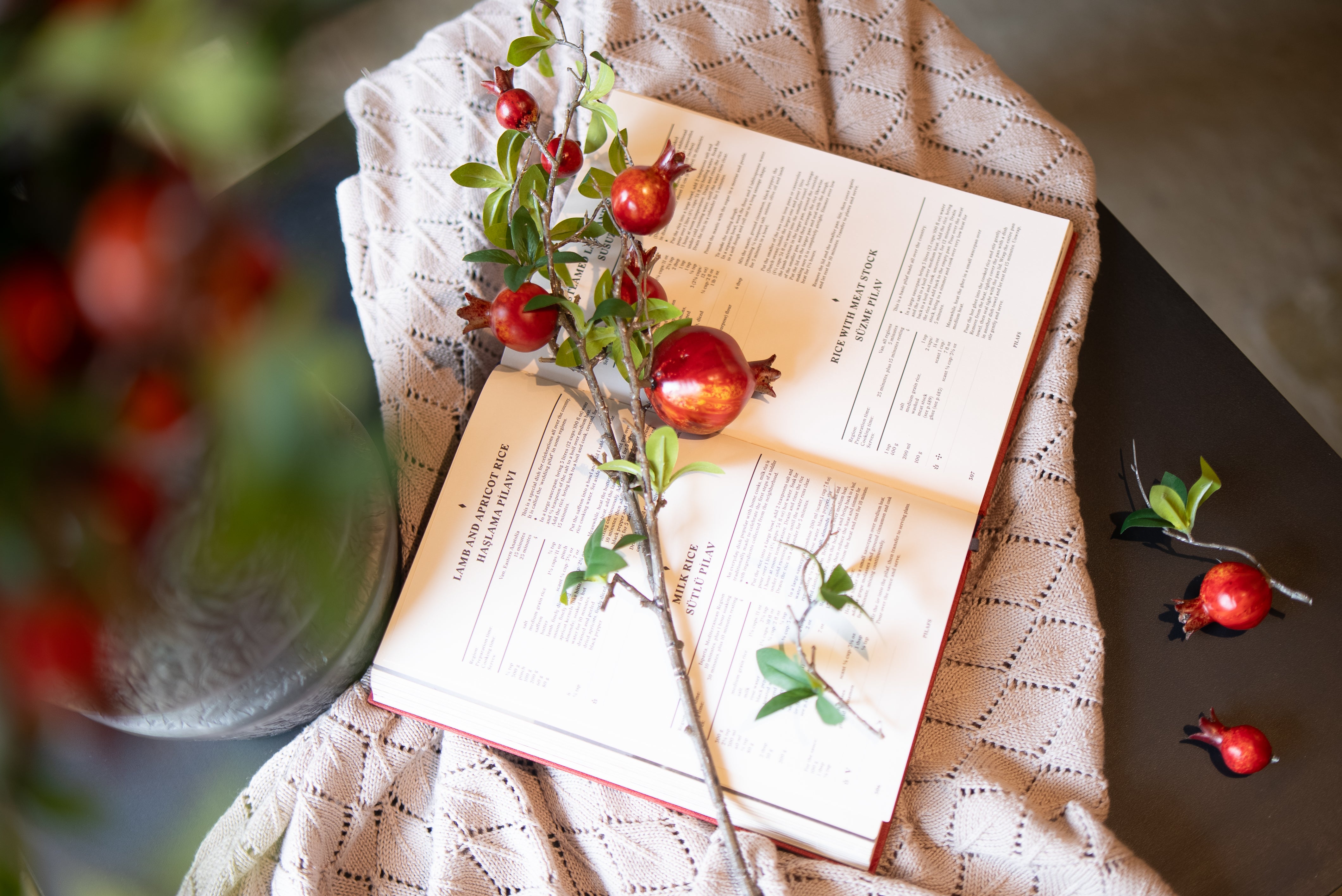 FAUX POMEGRANATE STEM FOLIAGE