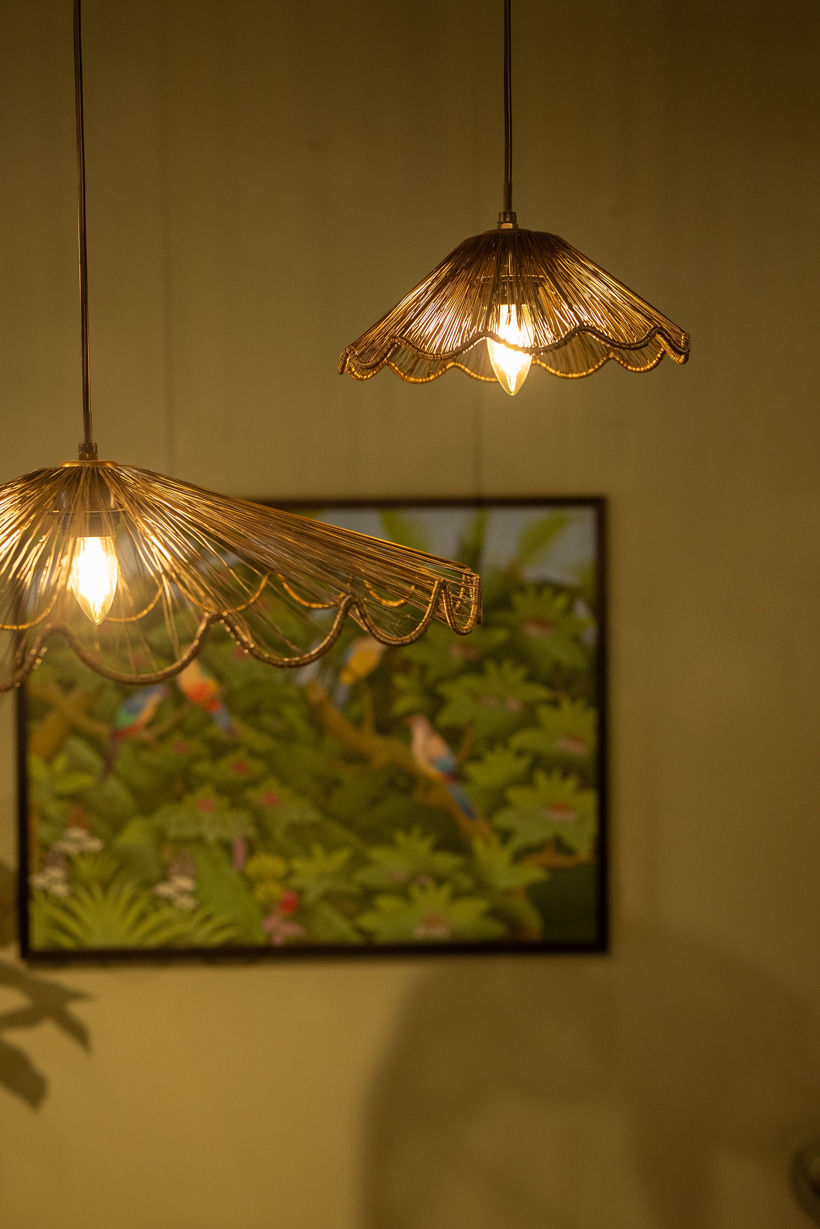 Ribbed Bell Hanging Light