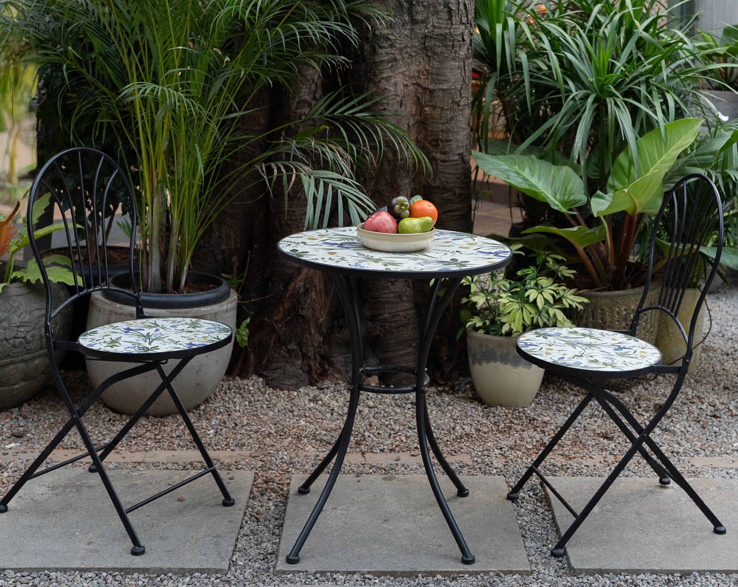 FLORAA TILED GARDEN TABLE - SET OF 3