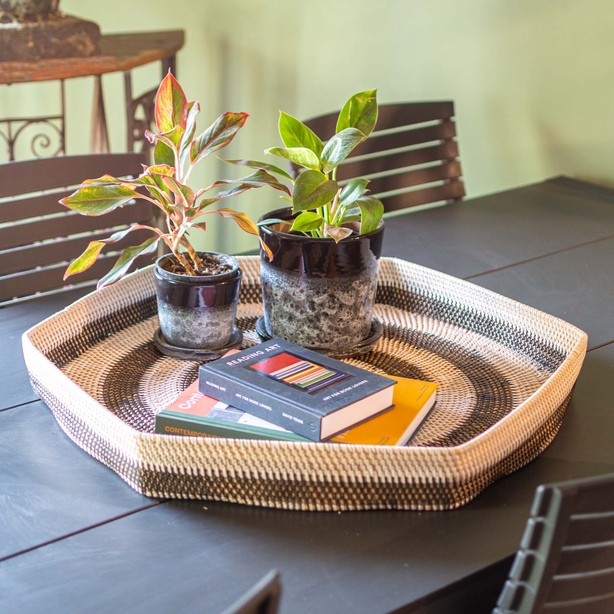 Hexagon Rattan Tray