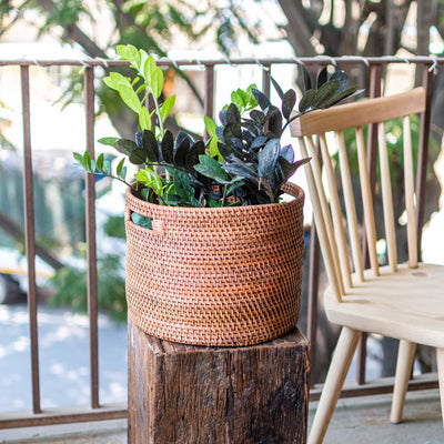 Brown Oval Planter Basket