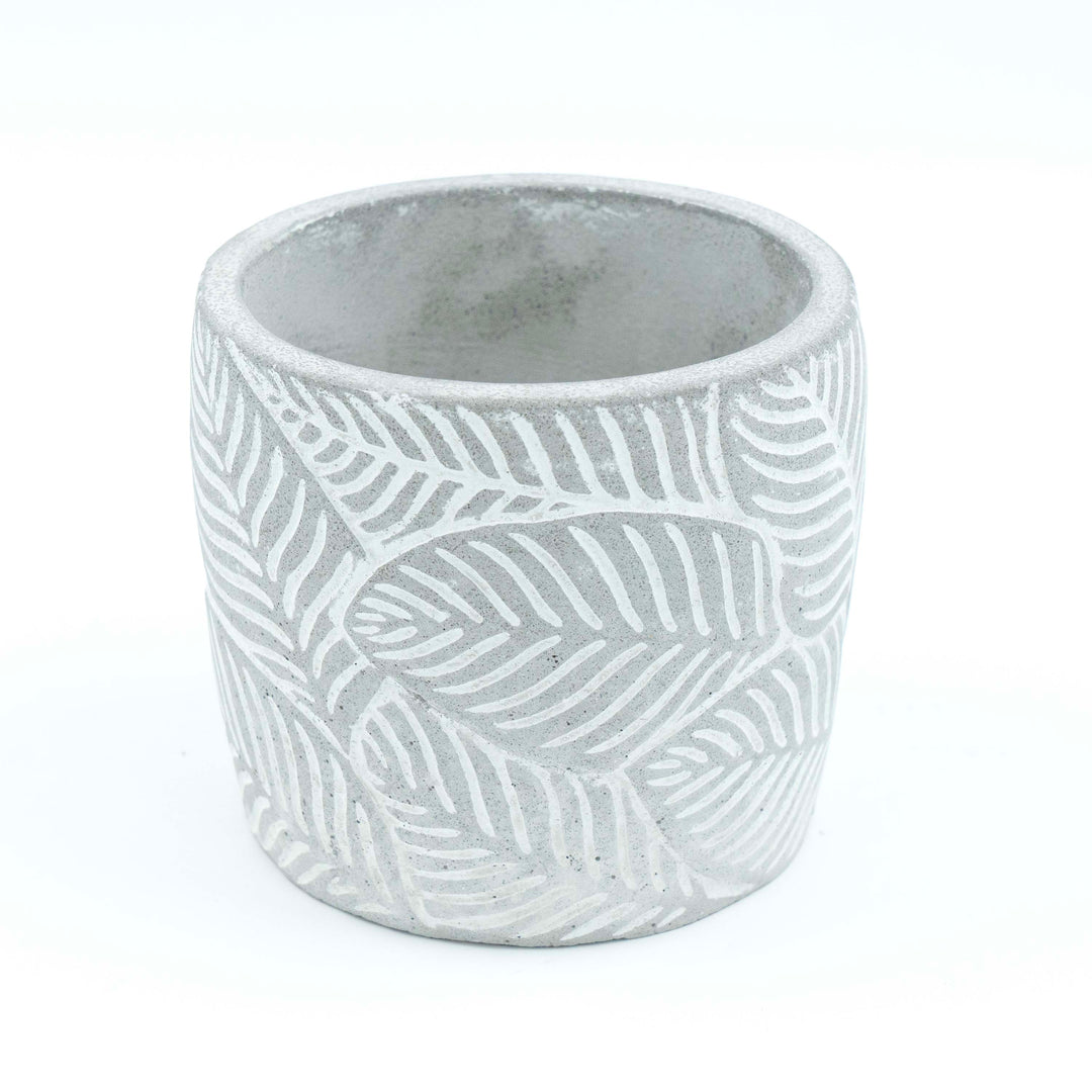 Leaf Embossed Planter with Drainage Plate