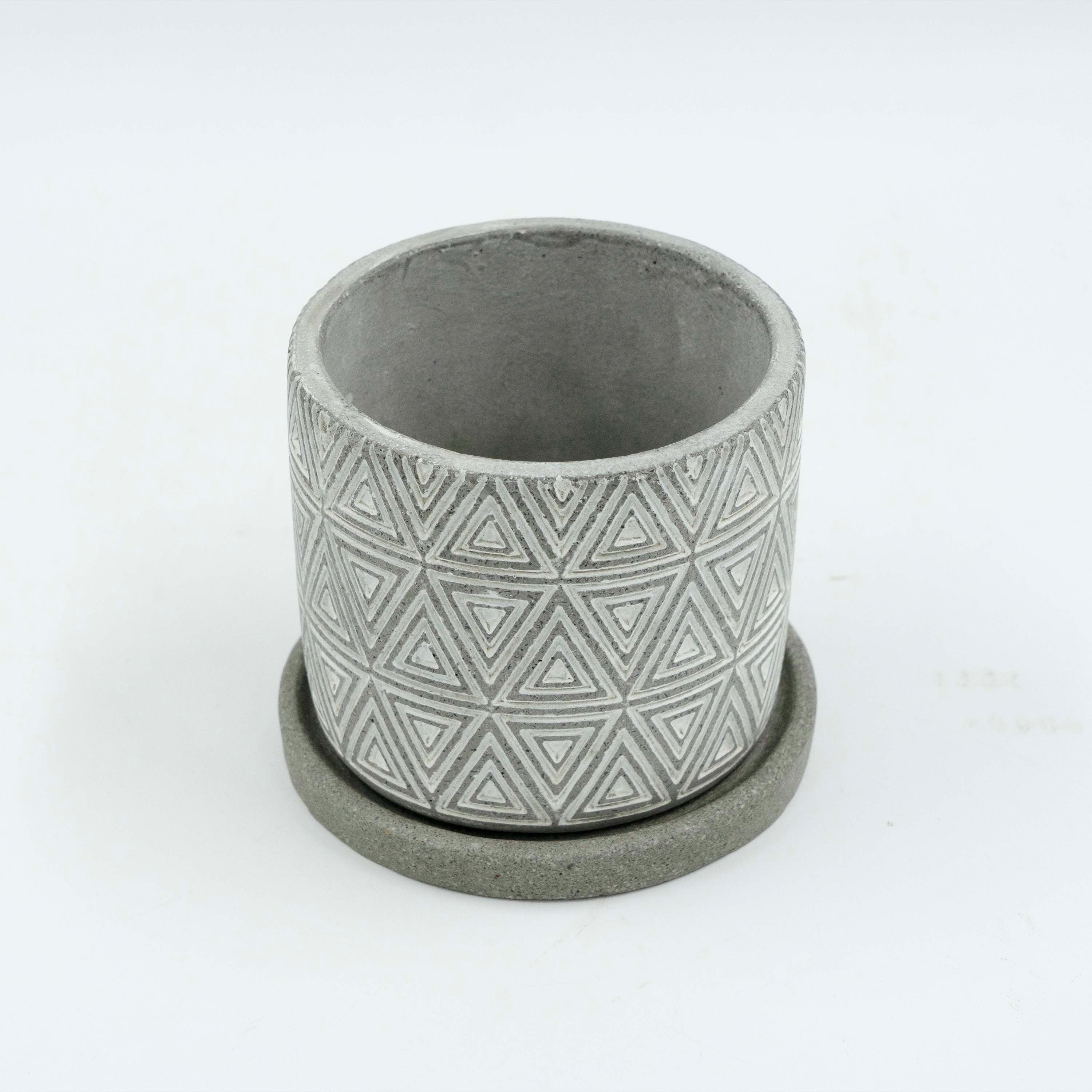 Geometric Pattern Planter with Drainage Plate
