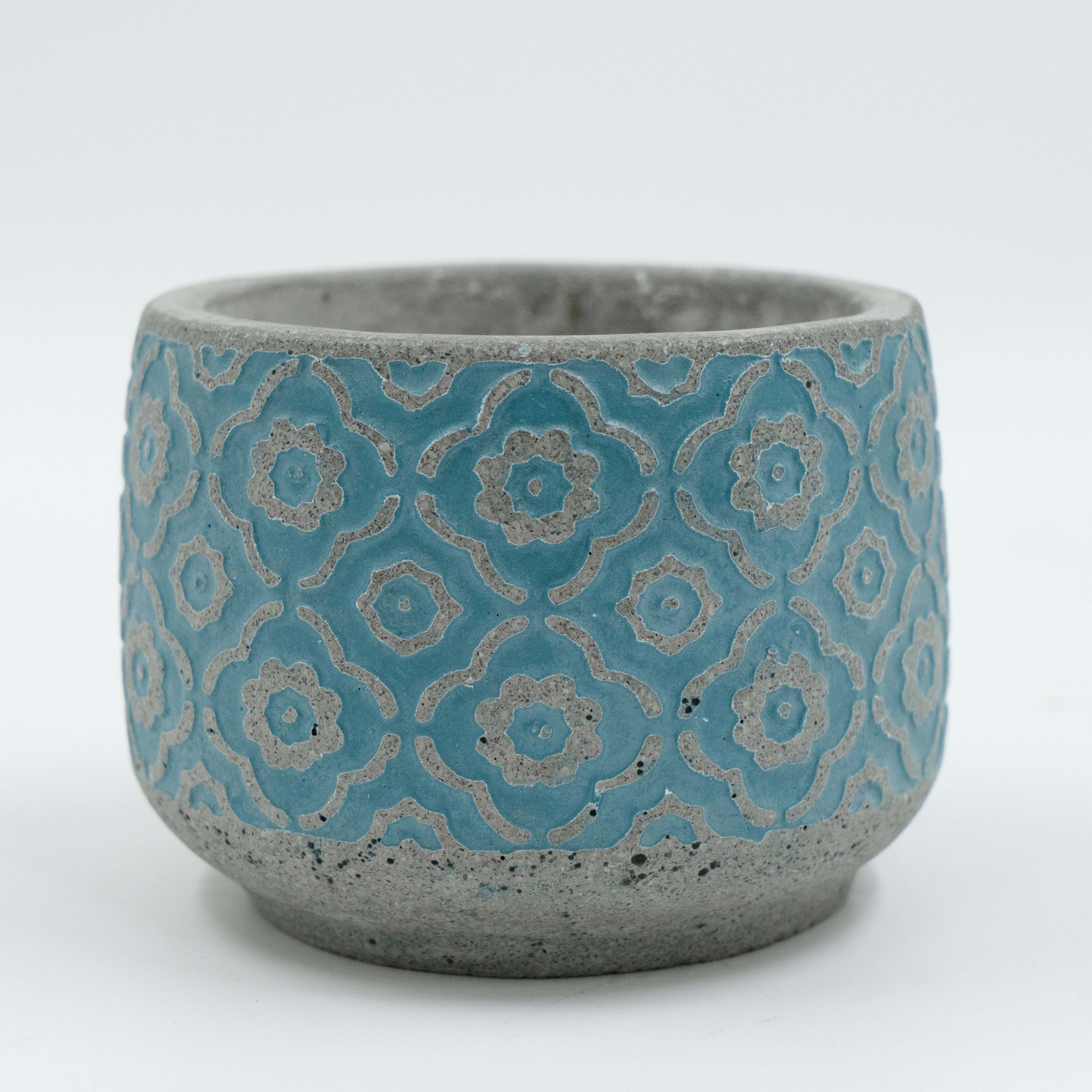 Flower Embossed Planter with Drainage Plate