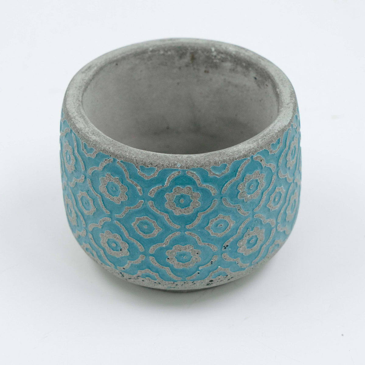 Flower Embossed Planter with Drainage Plate