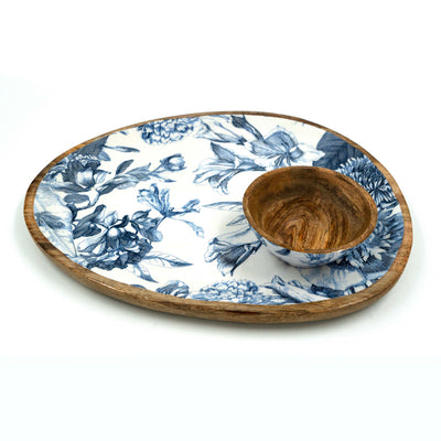Brittany Blanc Large Oval Platter with Dip Bowl