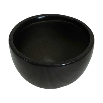 Echoing Eternity Fat Black Planter with Wooden Stand