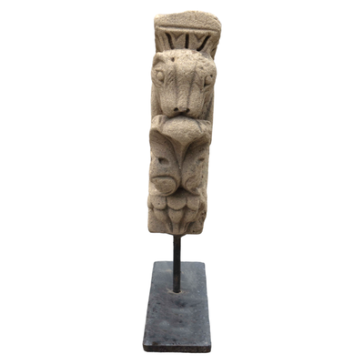 Stone Table Decor with Metal Stand