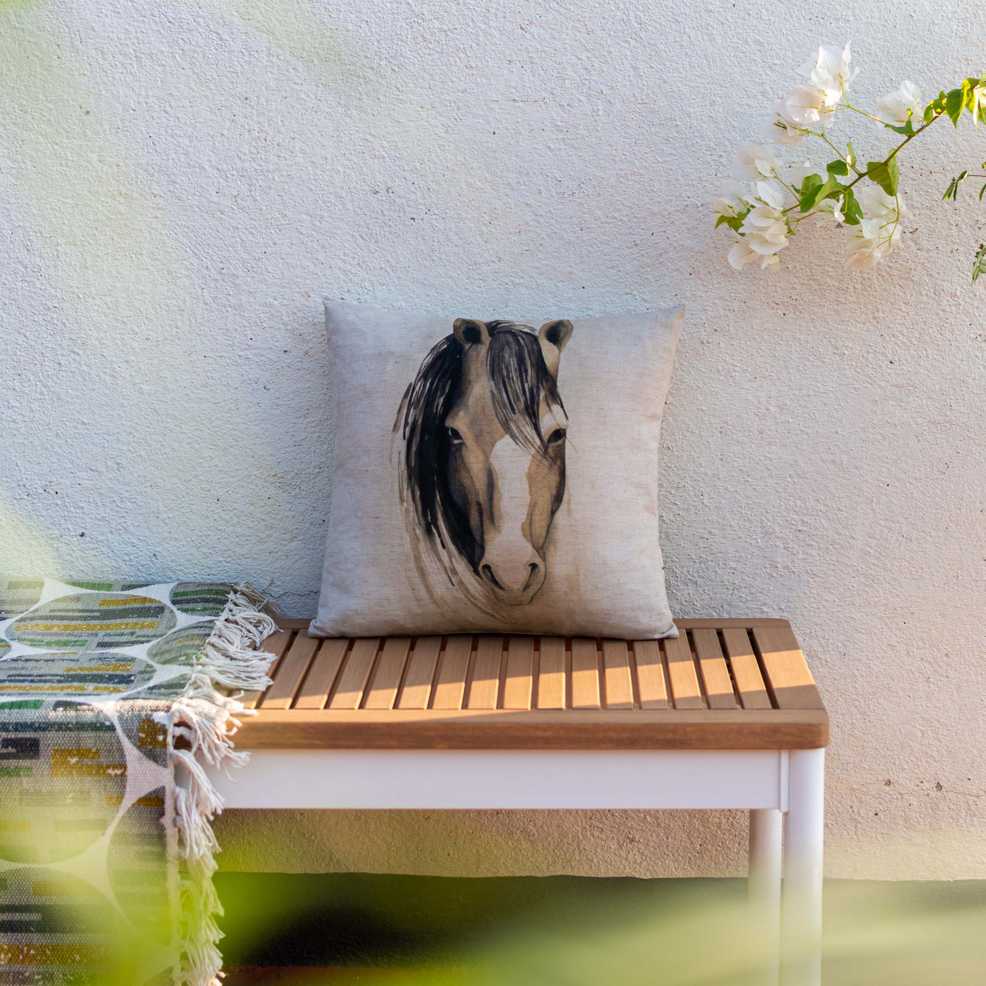Watercolor Horse Cushion Cover