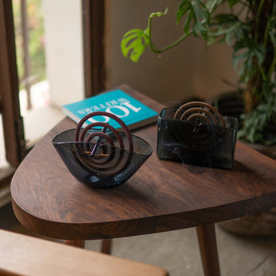 Mosquito Coil Holder - Oval in Glass
