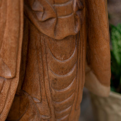 Suar Wooden Standing Buddha