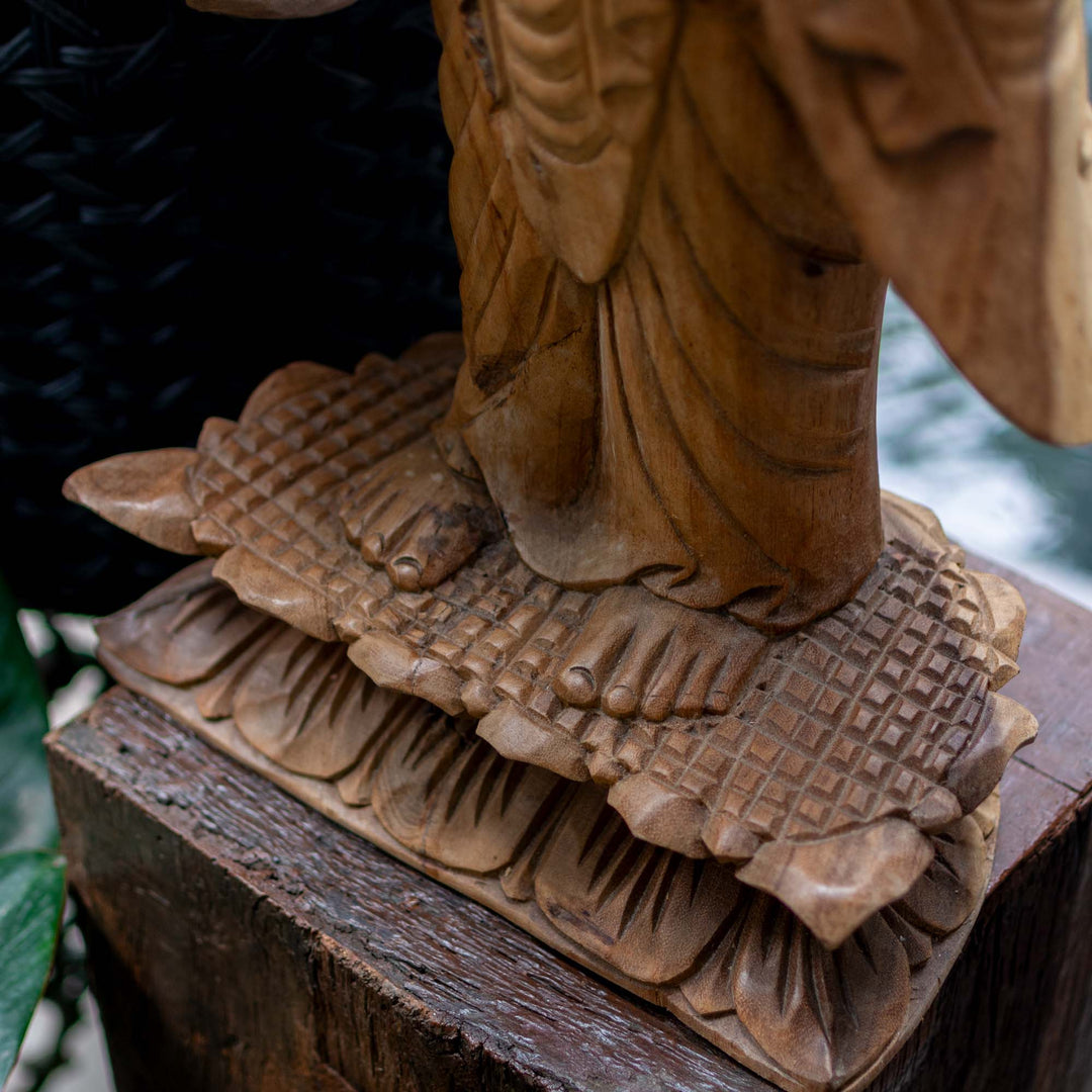 Suar Wooden Buddha Standing Statue