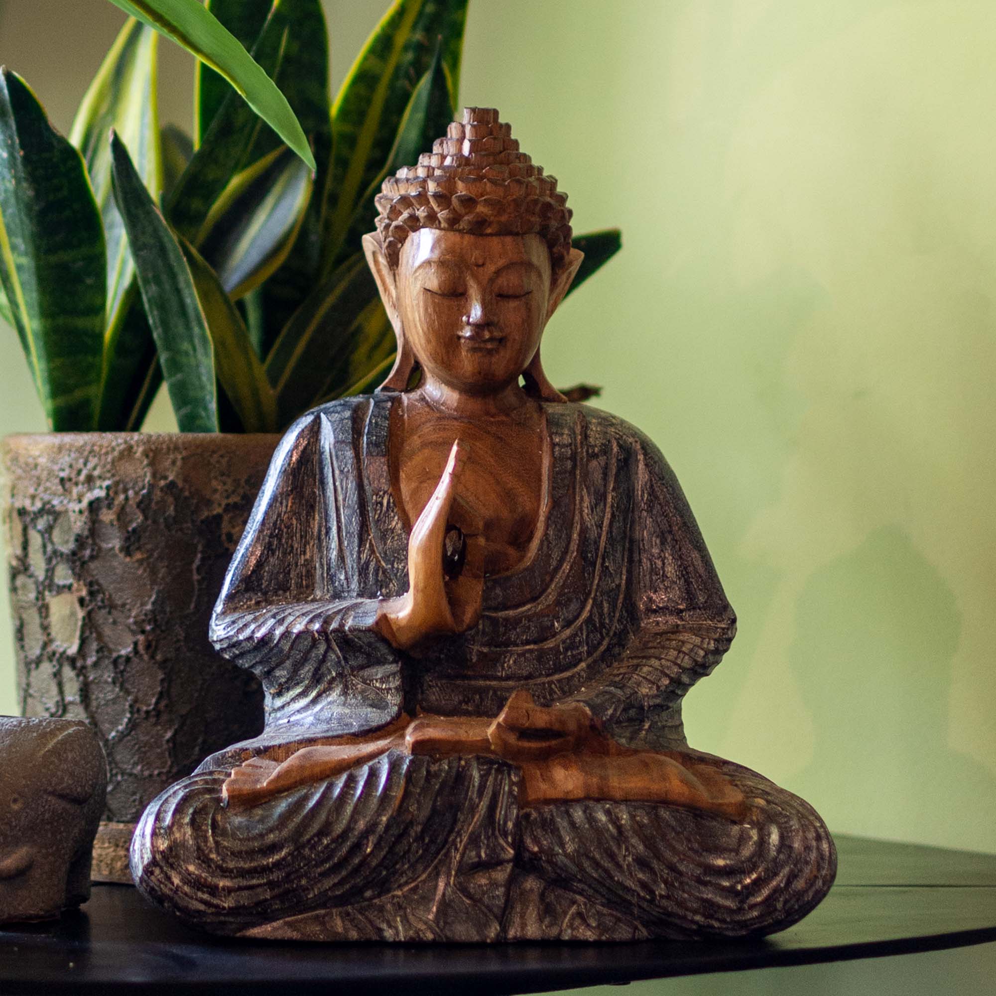 Suar Wooden Buddha Vitarka Mudra