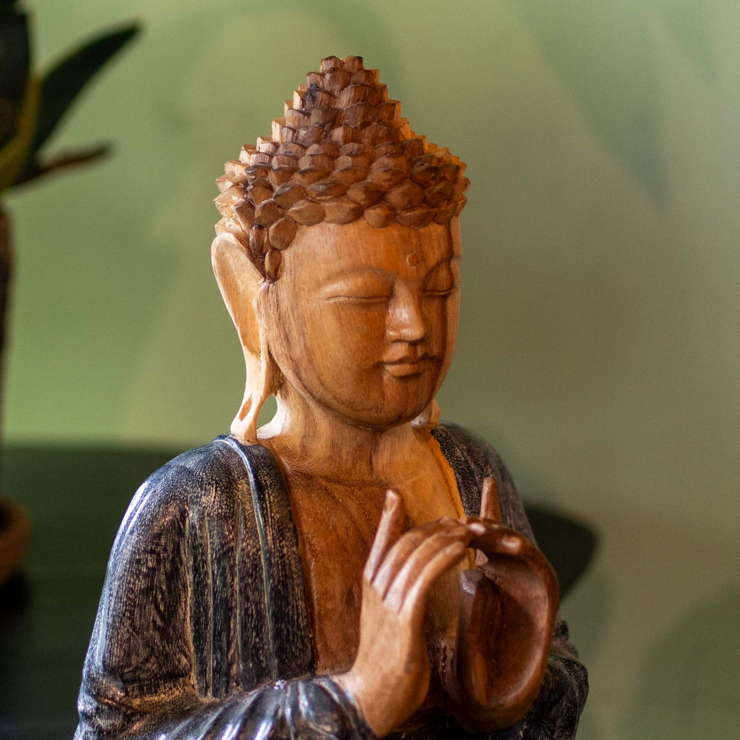 Suar Wooden Buddha Uttara Bhodi Mudra