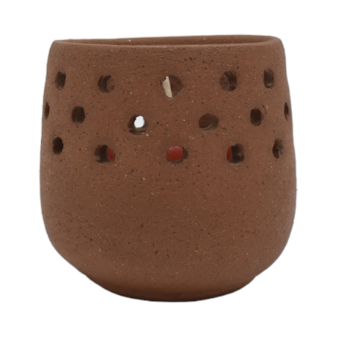 Mini Terracotta Pot and Perfumed Smokeless Tea Light (Set of 6)