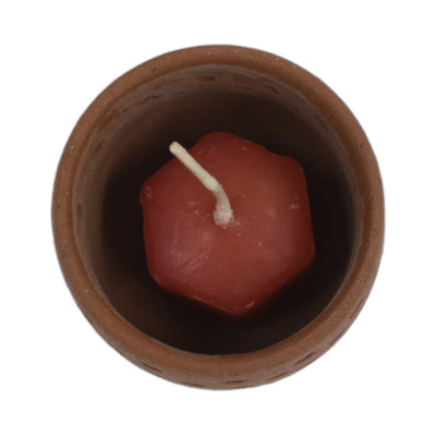 Mini Terracotta Pot and Perfumed Smokeless Tea Light (Set of 6)