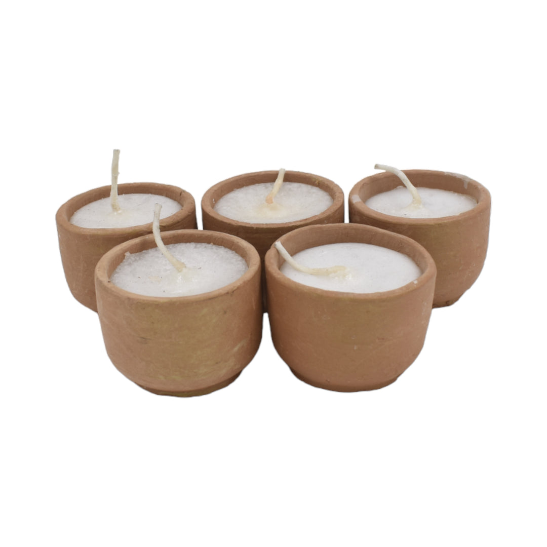 Candle Cup Holder Terracotta Finsh (Set of  5)