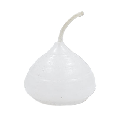 Round Terracotta Tea Light White Pots (Set of 4)