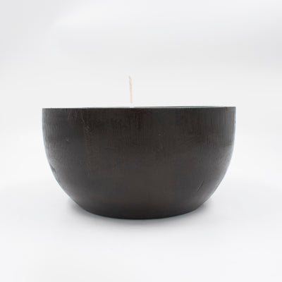 Round Wooden Bowl Candle