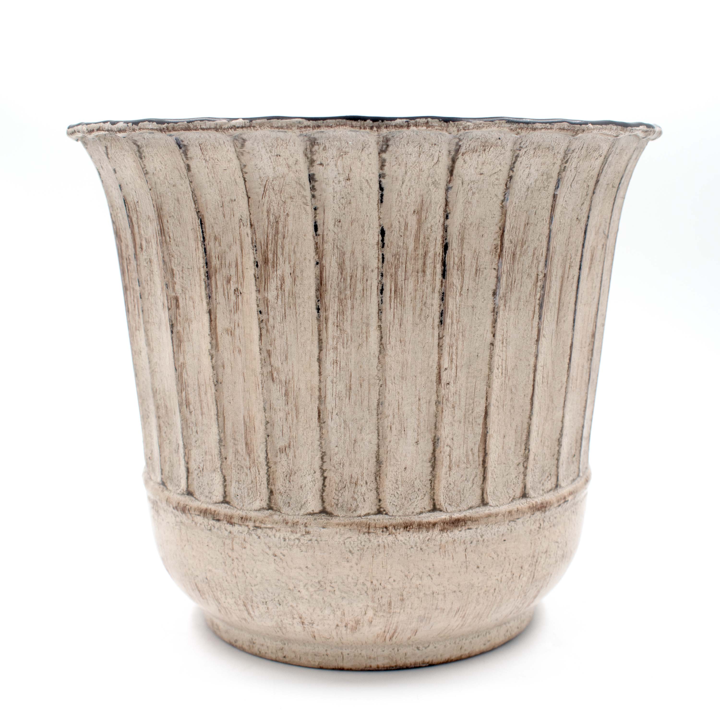 Ivory Black Planter Fluted
