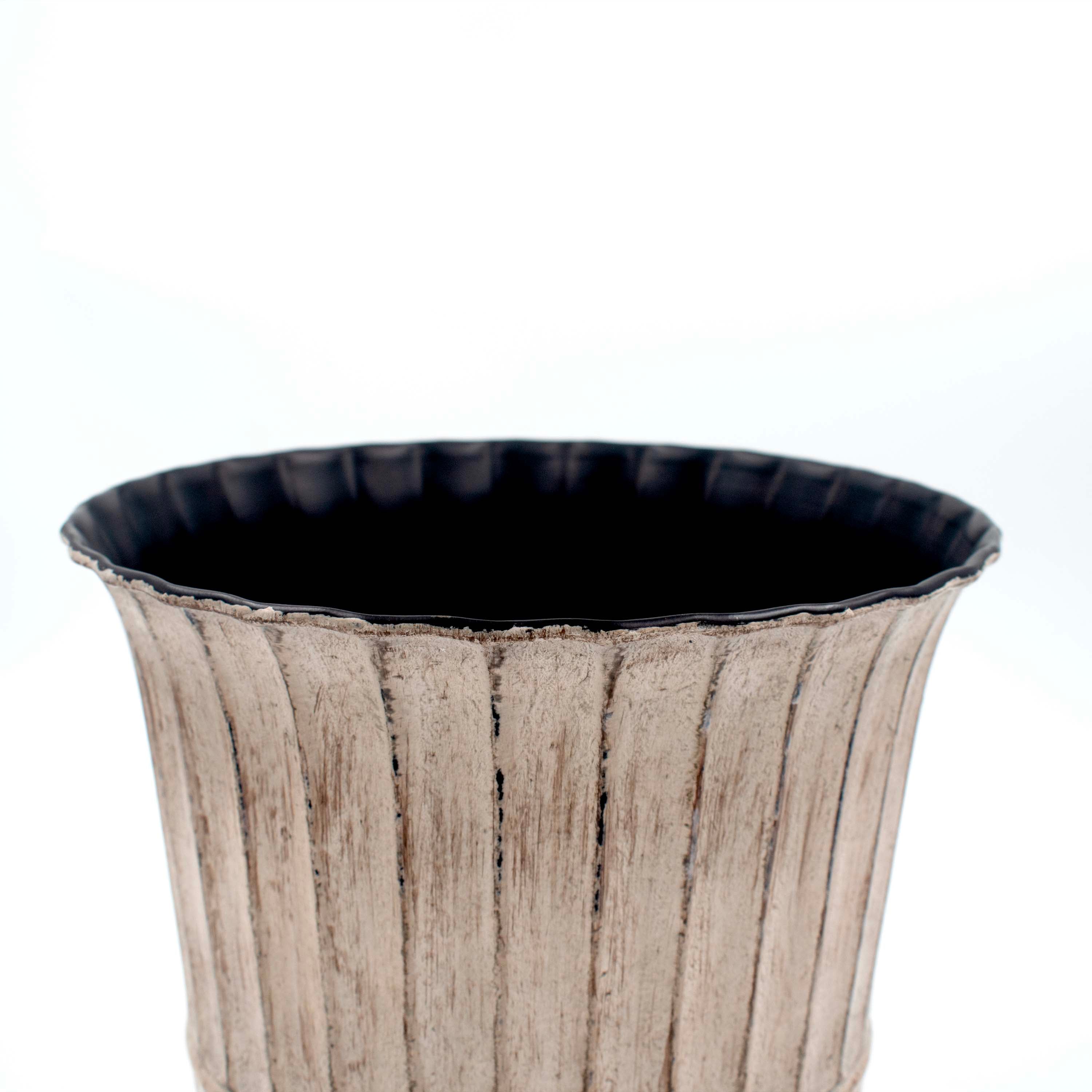 Ivory Black Planter Fluted