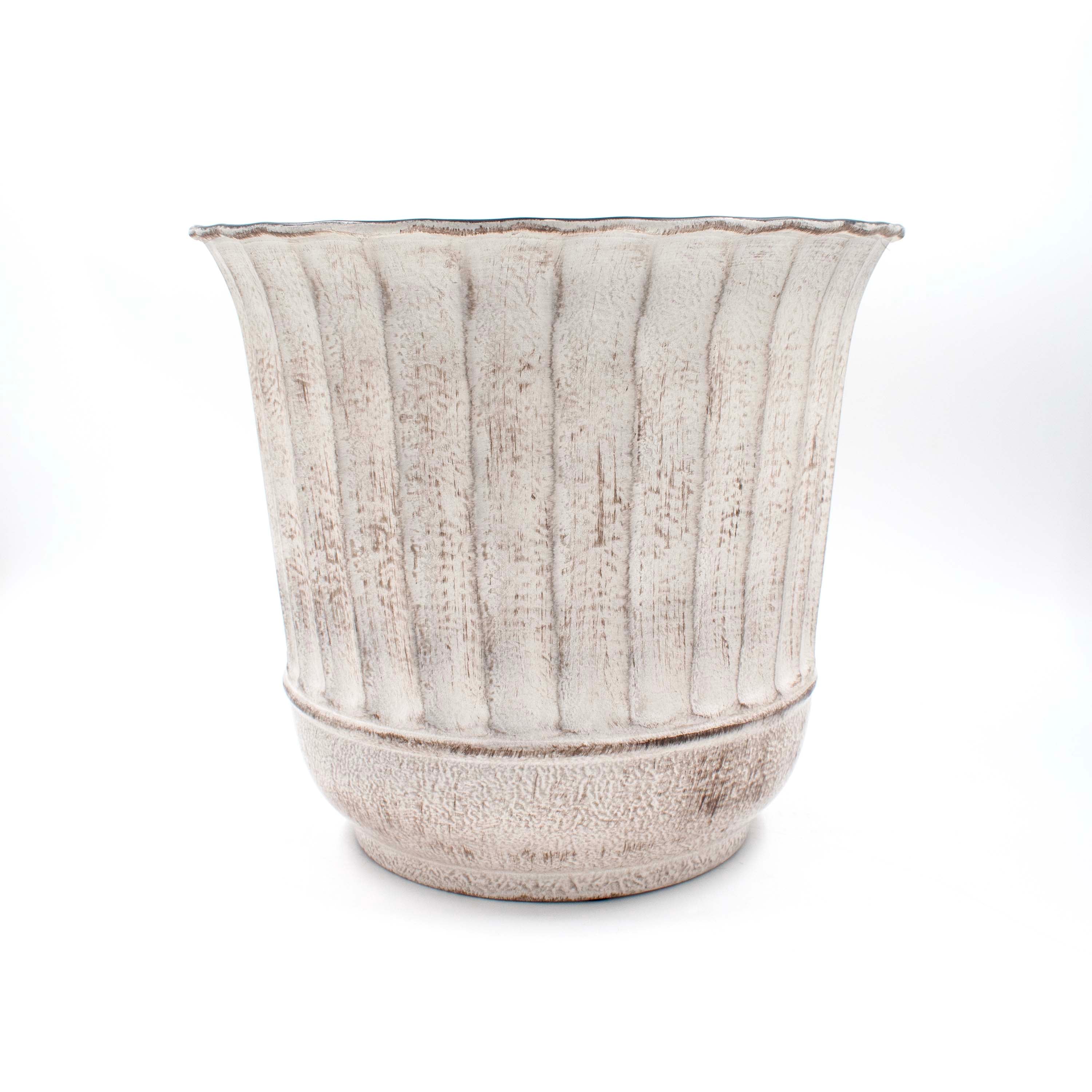 Ivory Black Planter Fluted
