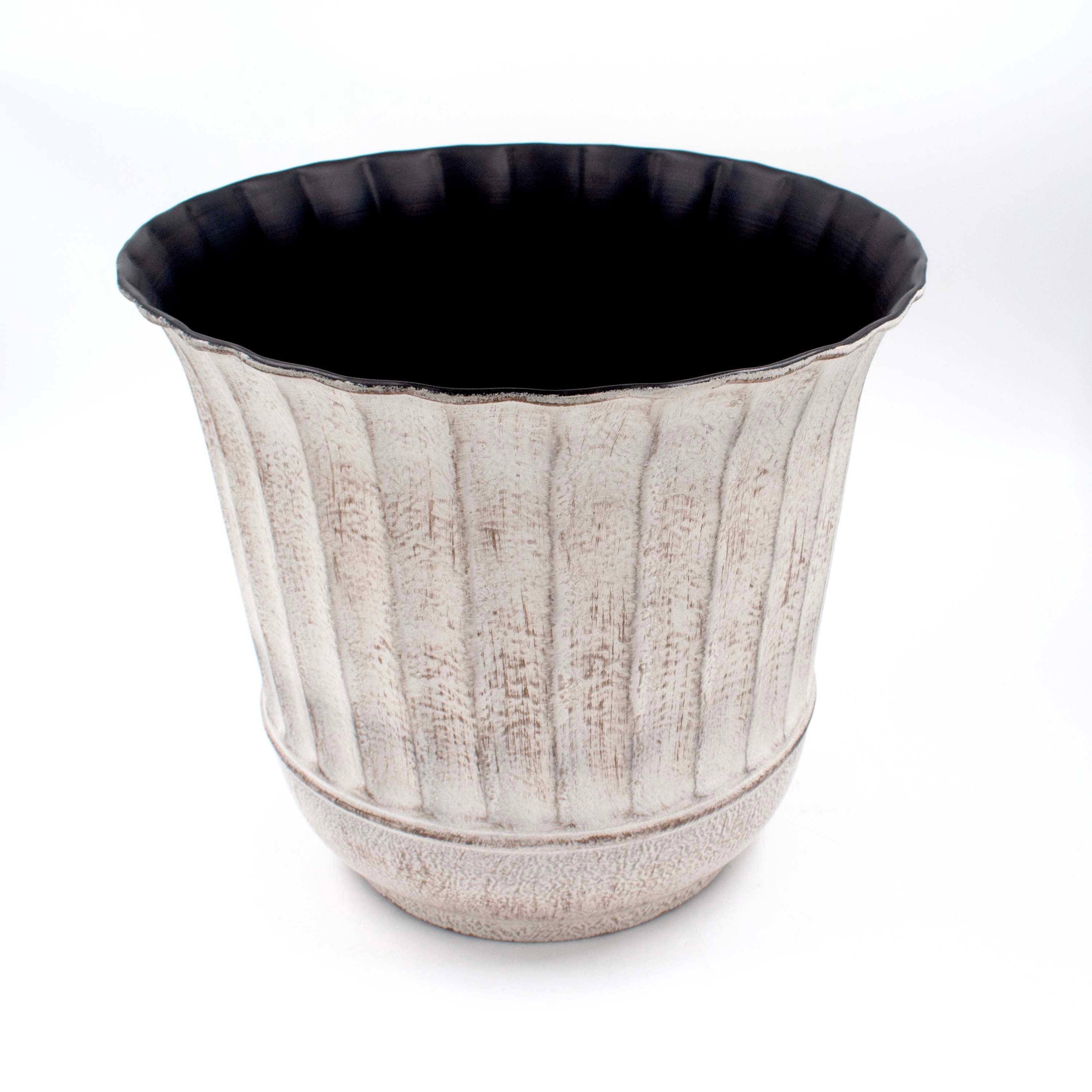 Ivory Black Planter Fluted