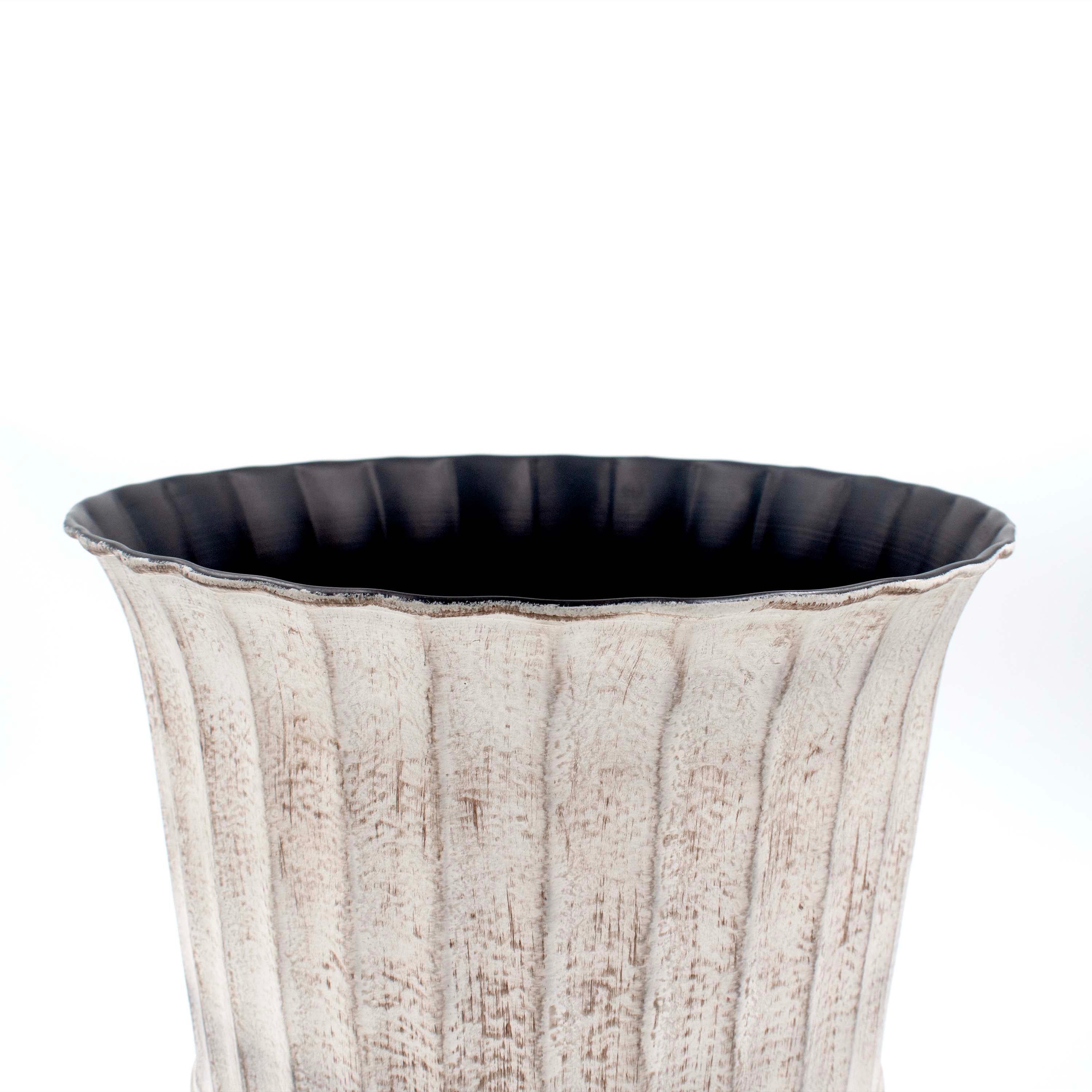 Ivory Black Planter Fluted