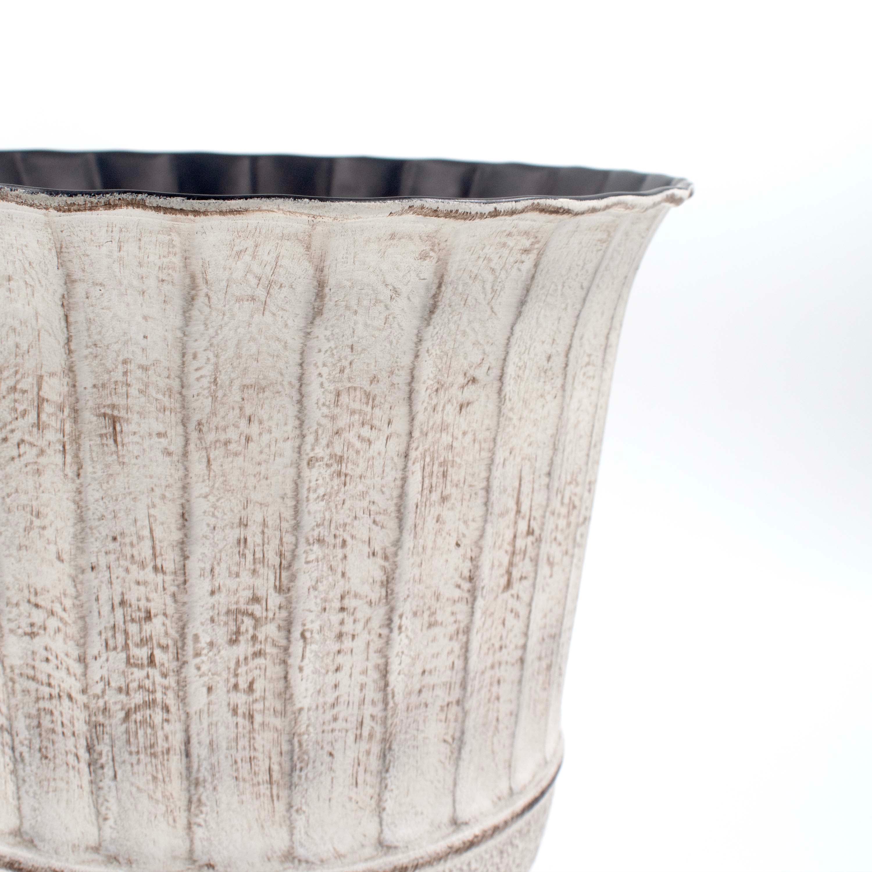 Ivory Black Planter Fluted