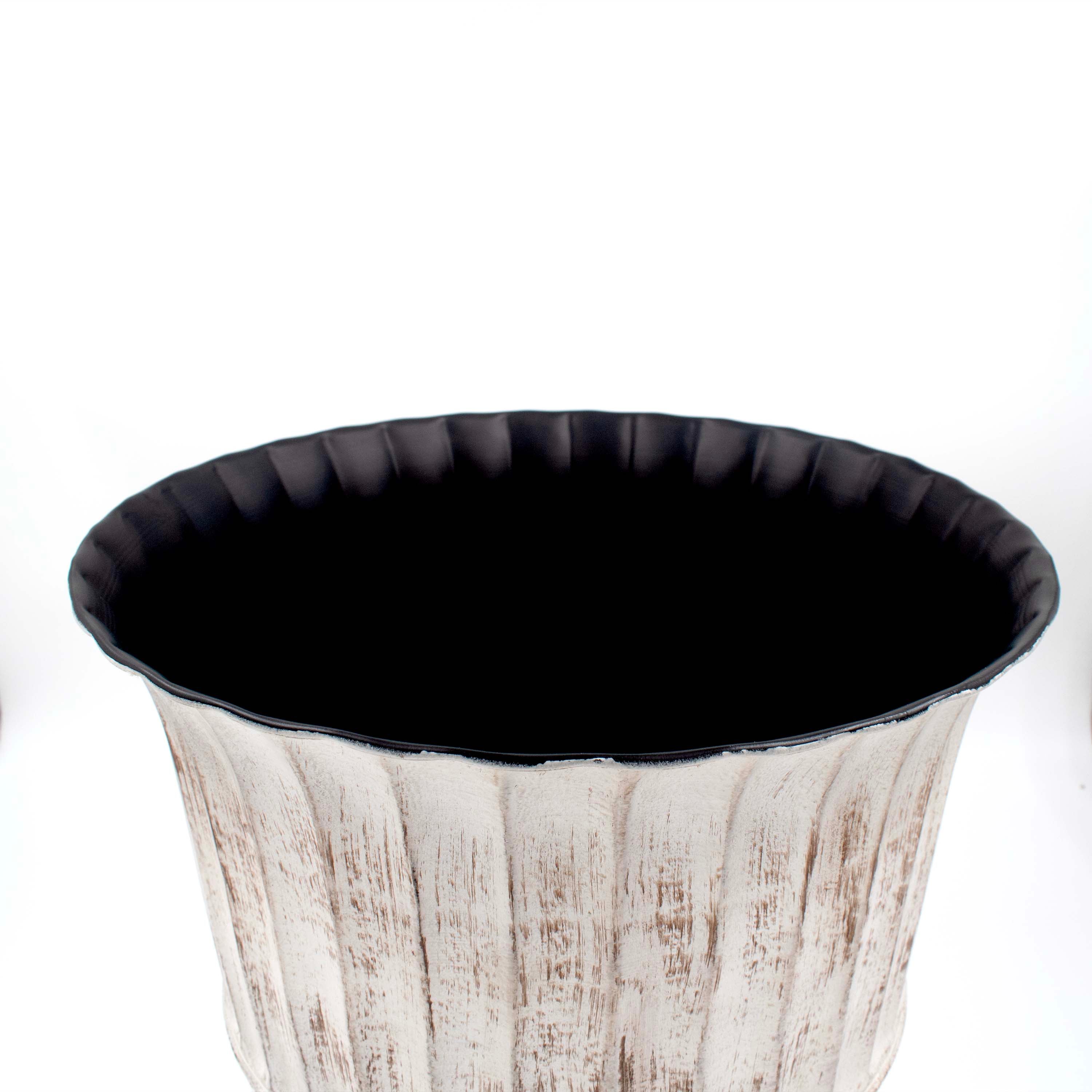 Ivory Black Planter Fluted