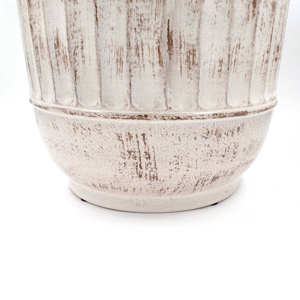 Ivory Black Planter Fluted