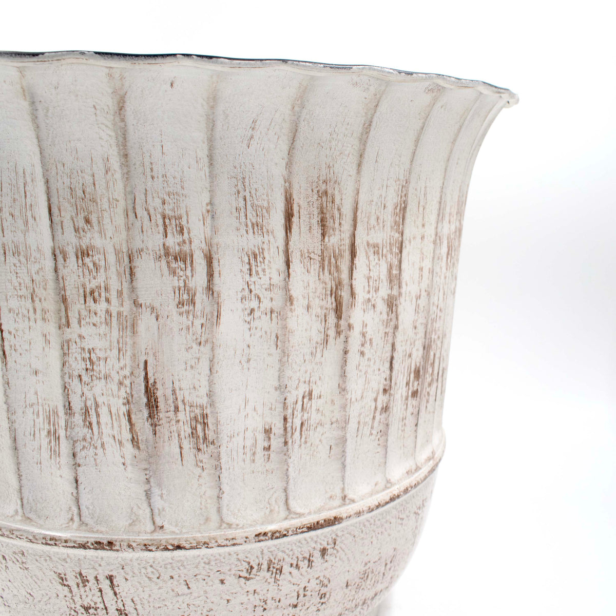 Ivory Black Planter Fluted