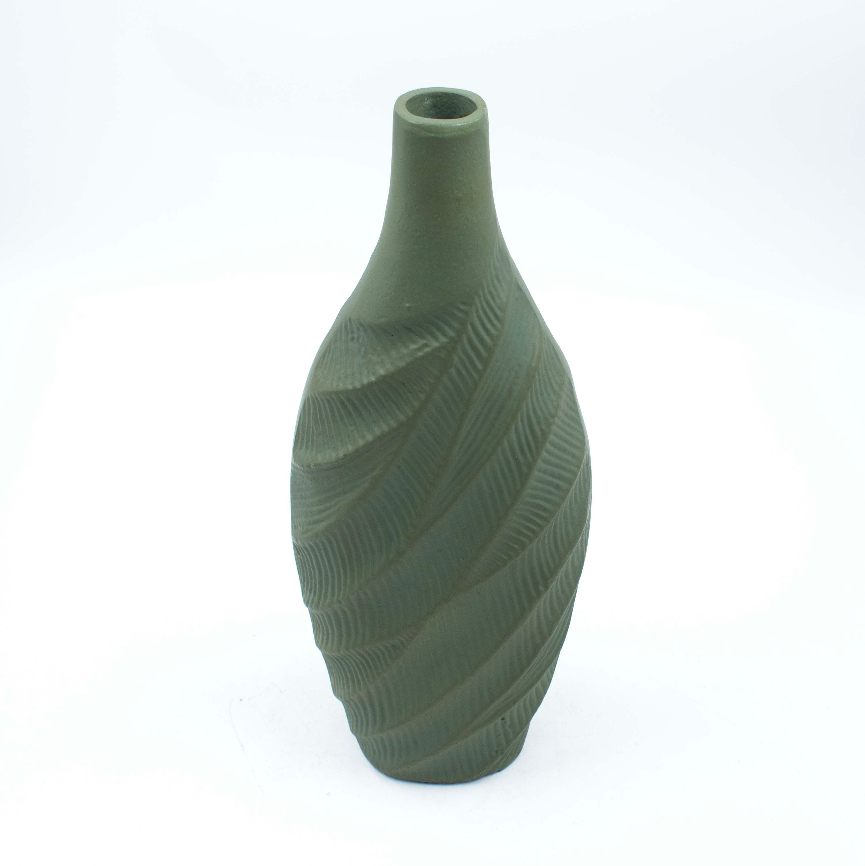 Green Patina Wave Vase