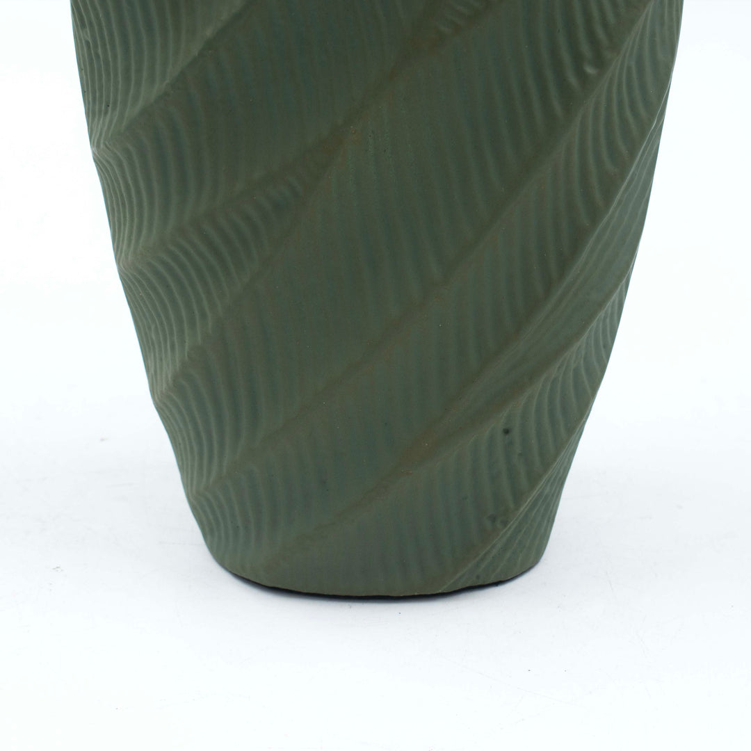 Green Patina Wave Vase
