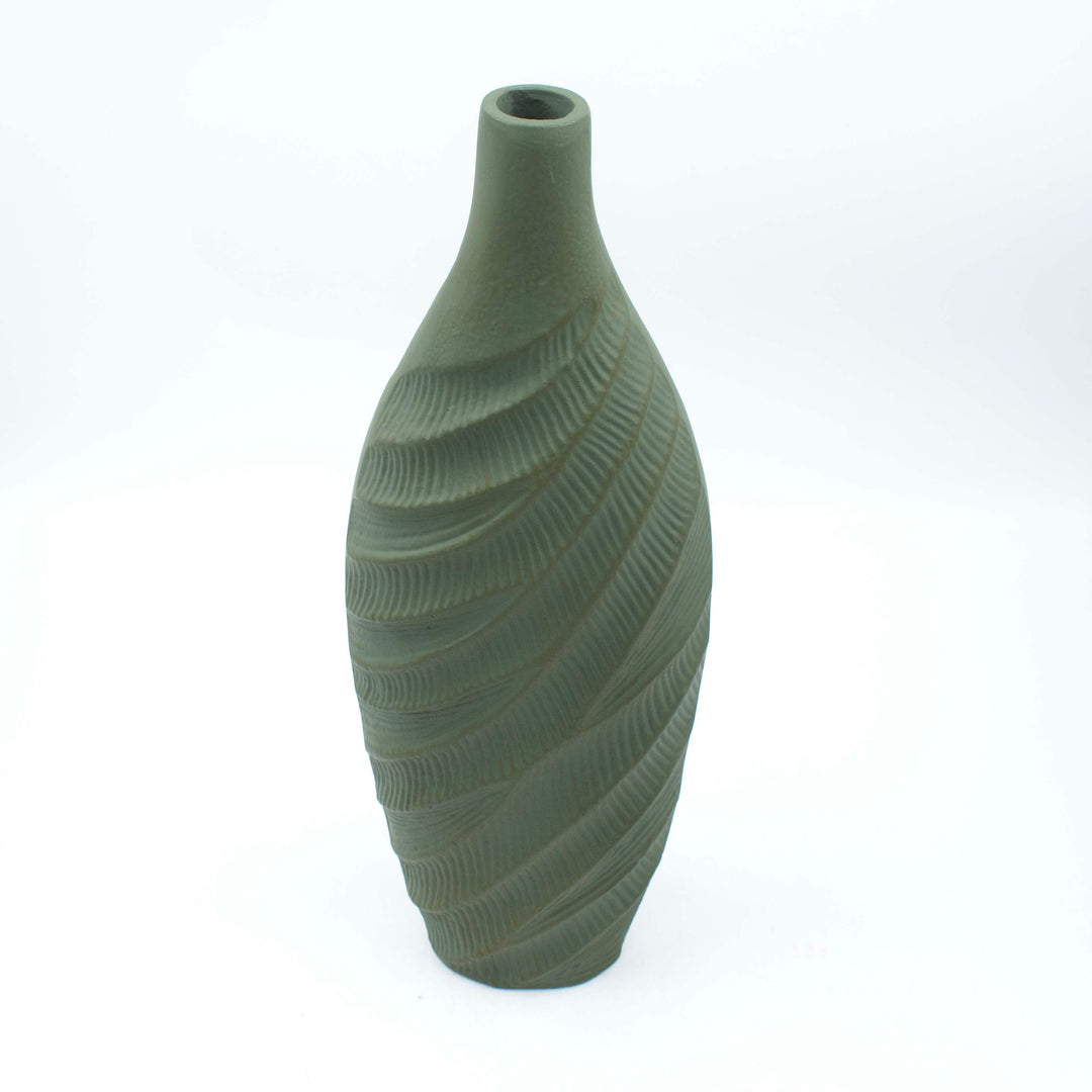 Green Patina Wave Vase