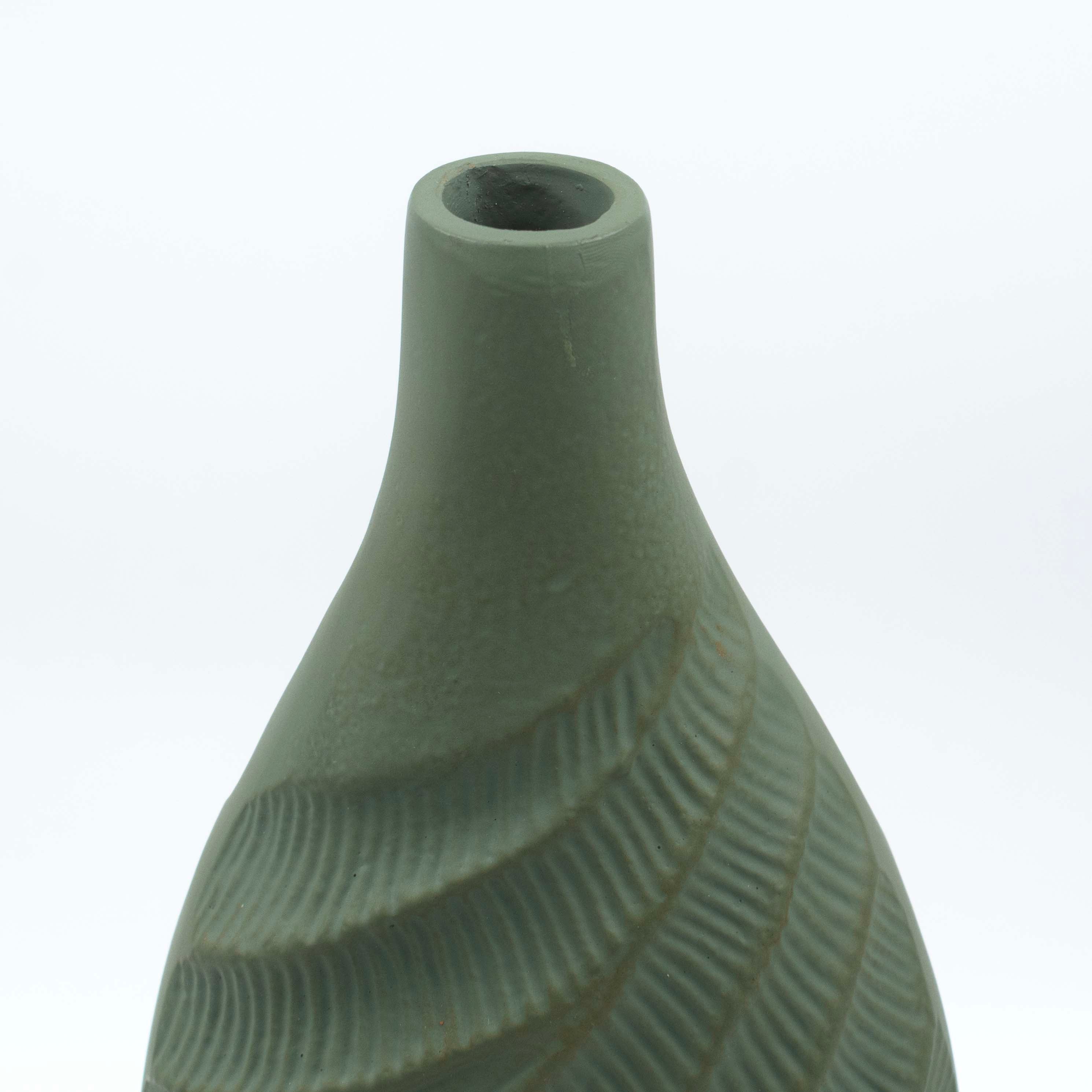Green Patina Wave Vase