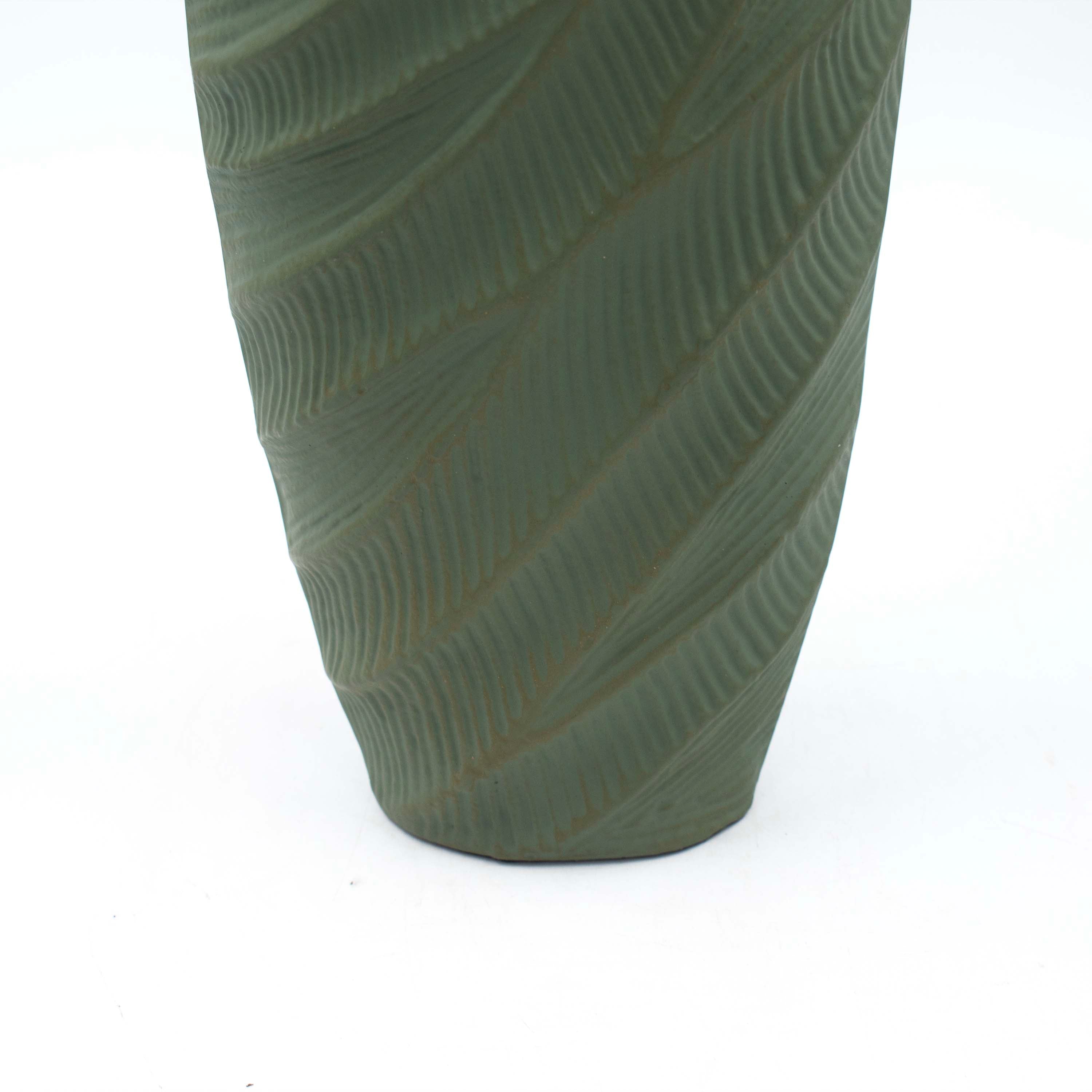 Green Patina Wave Vase