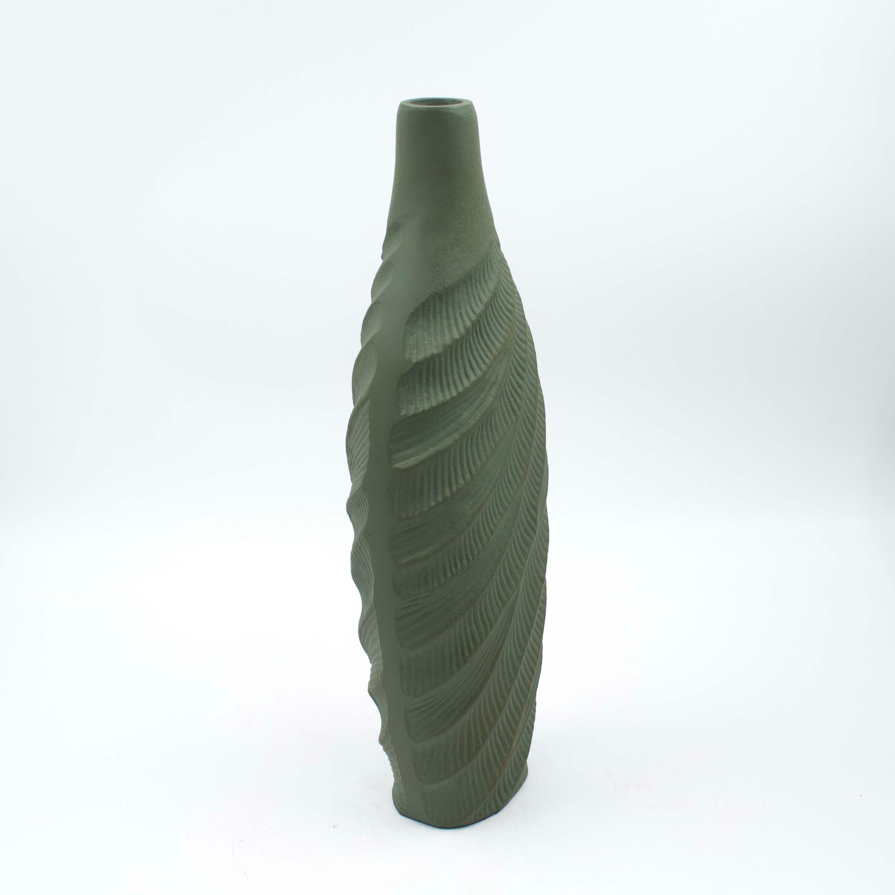 Green Patina Wave Vase