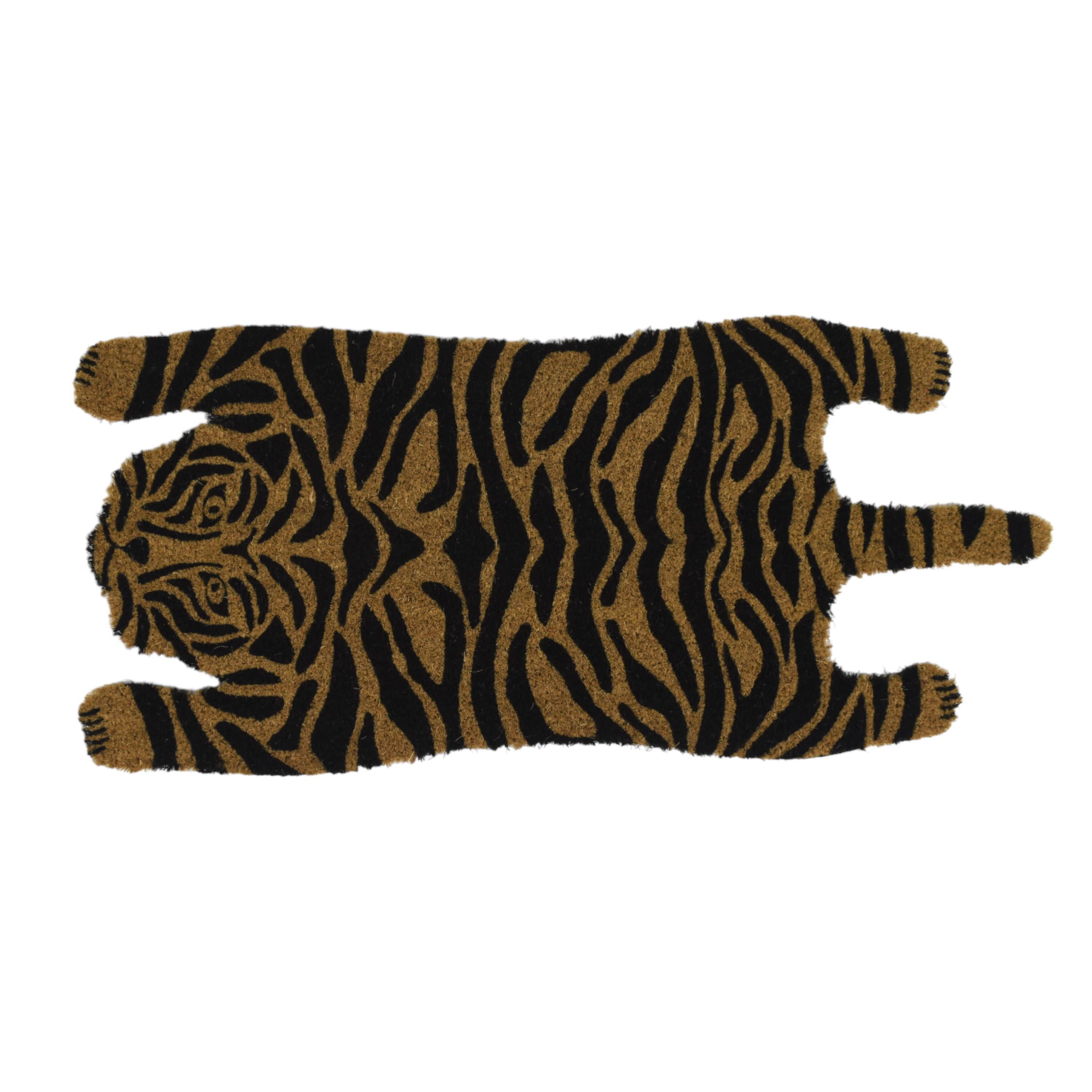 PVC Backed Coir Mat Tiger Print