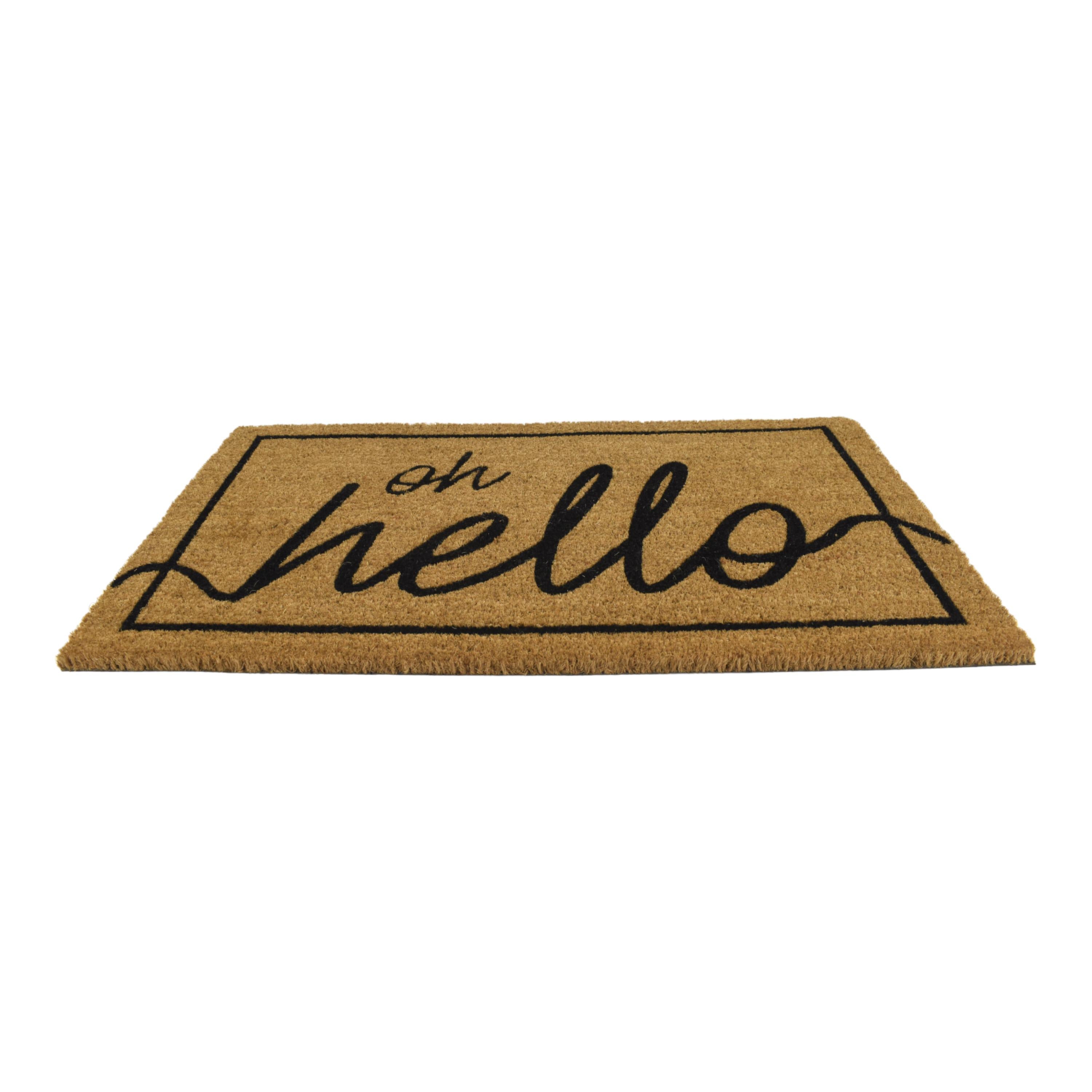 PVC Backed Coir Mat Hello