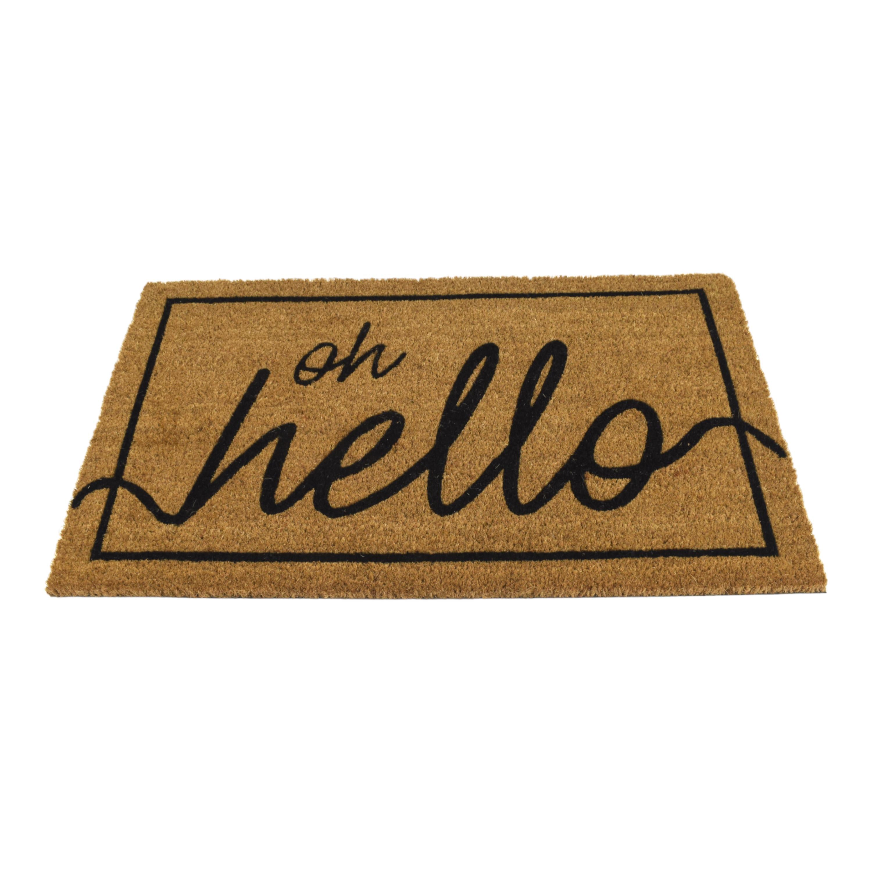 PVC Backed Coir Mat Hello