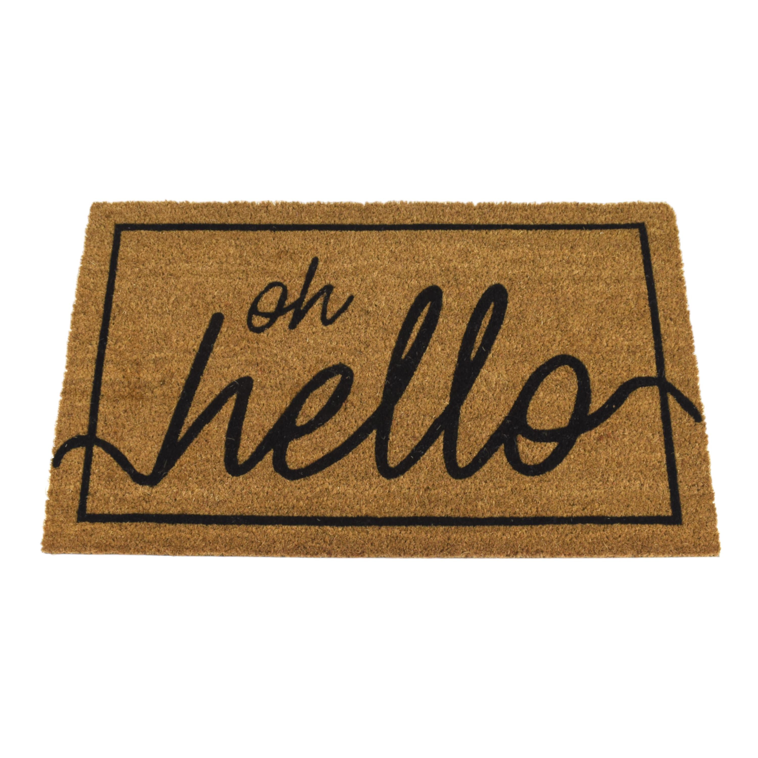 PVC Backed Coir Mat Hello
