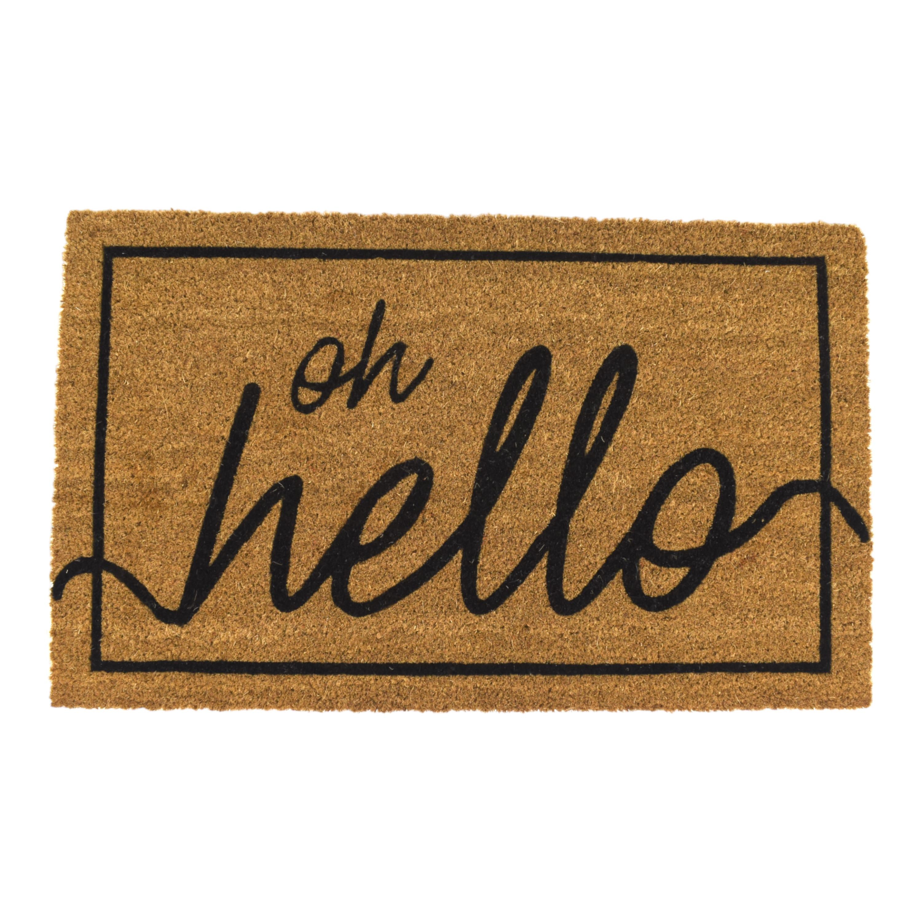 PVC Backed Coir Mat Hello