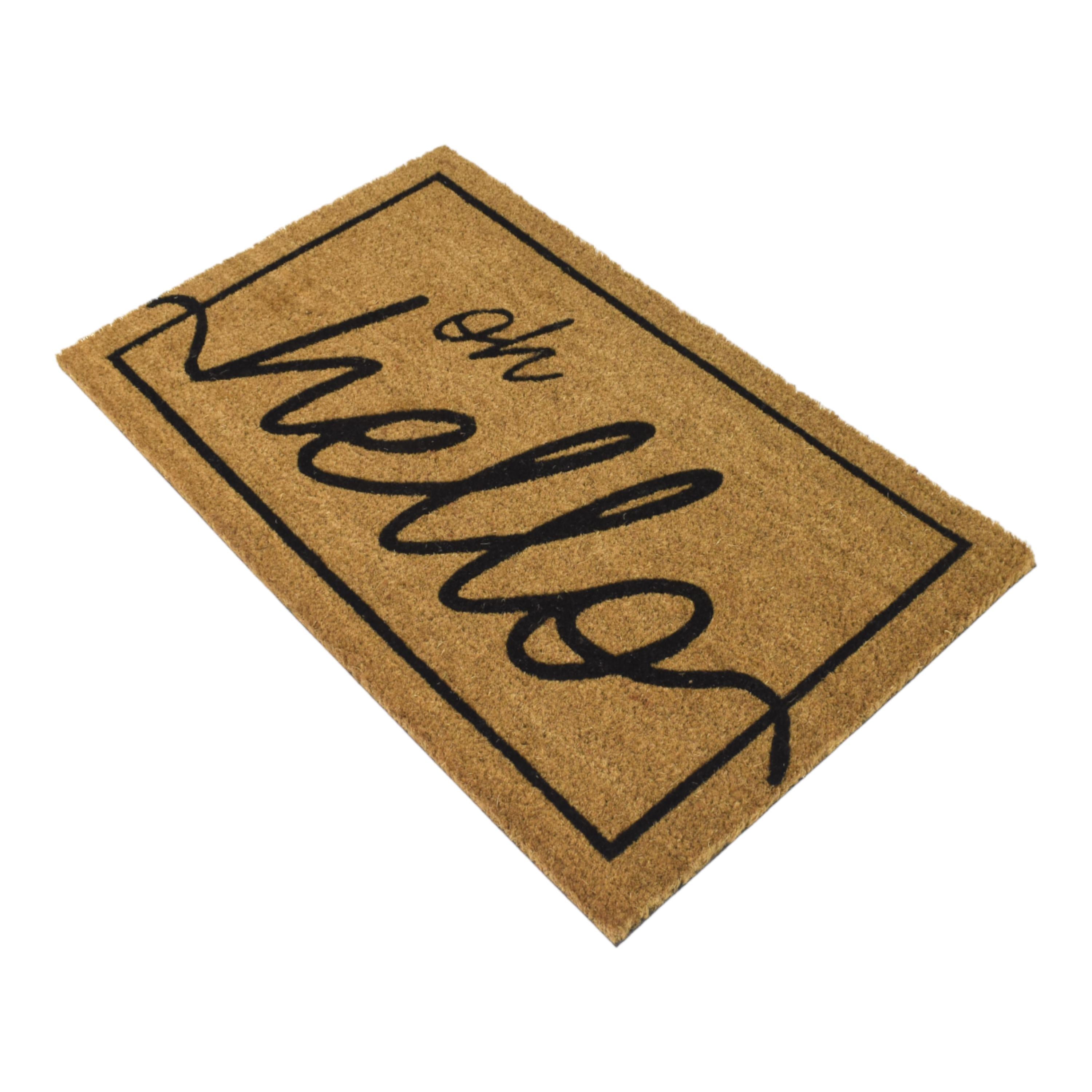 PVC Backed Coir Mat Hello