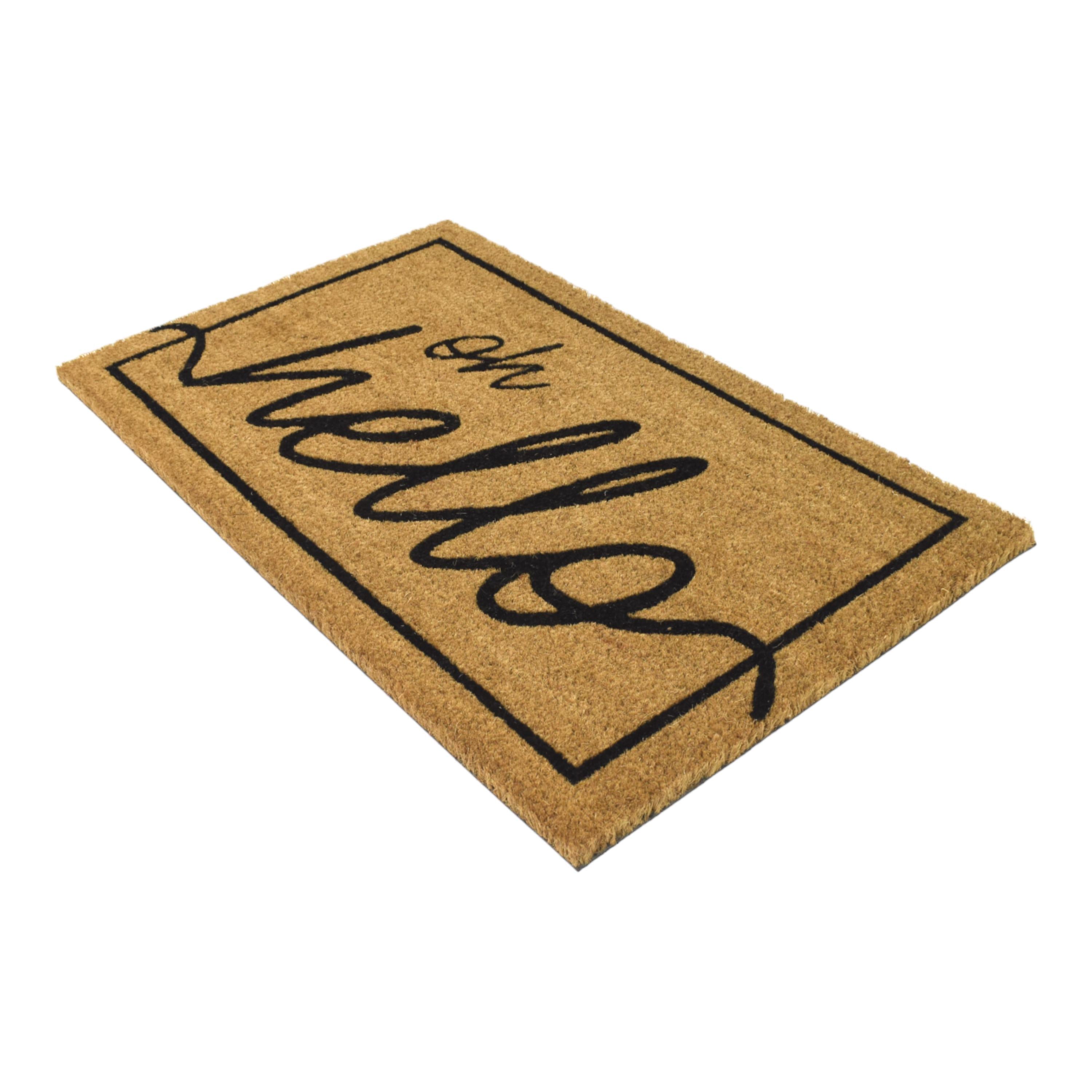 PVC Backed Coir Mat Hello