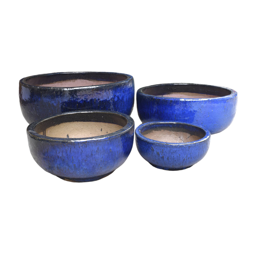 Smooth Bowl Blue Ceramic Pot